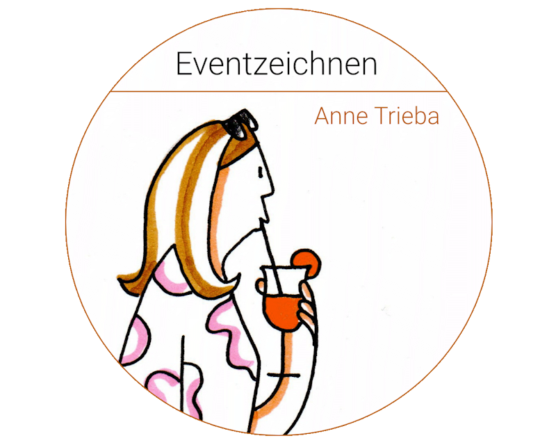 Eventzeichnen Anne Trieba, Showkünstler · Kinder Frankfurt, Logo